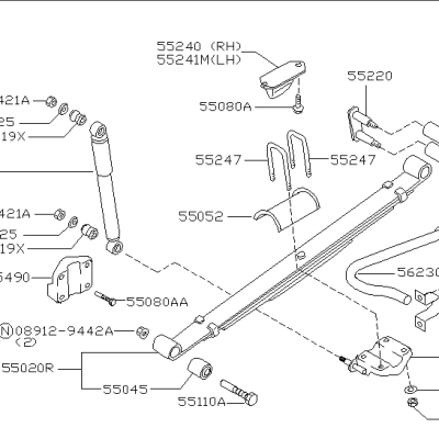 Nissan Frontier Base, SE, XE, SC (1998-2003) Trasera