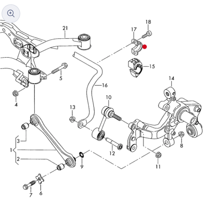 Kit goma barra estabilizadora Volkswagen Jetta A7/MK7 2018-2023 Trasera