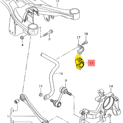 Kit Goma Barra estabilizadora Volkswagen Beetle 2012-2019 Trasera