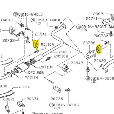 MOFLE NISSAN TSURU III, TSUBAME (2 piezas)